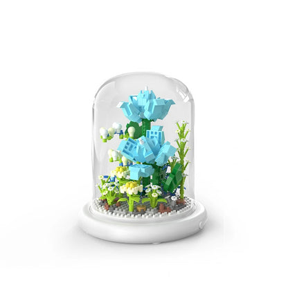 Flowers in glass dome (lighted base)