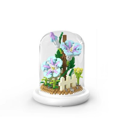 Flowers in glass dome (lighted base)