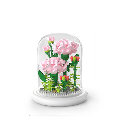 Flowers in glass dome (lighted base)